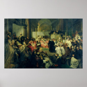 Galilei before the Council, 1861 Poster