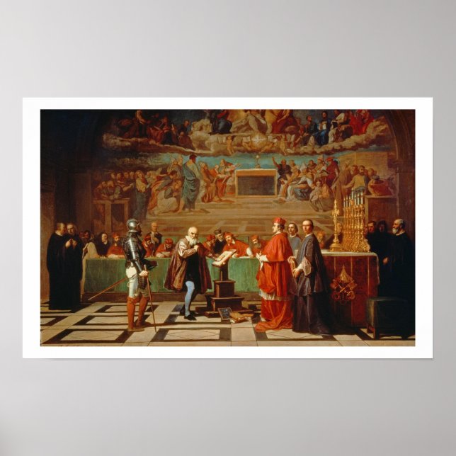 Galileo Galilei (1564-1642) before members of the Poster (Front)