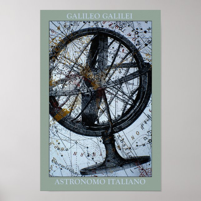 Galileo Map & Compass Poster (Front)