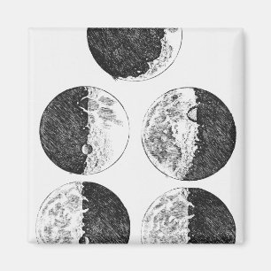 Galileo's drawings of the phases of the moon magnet