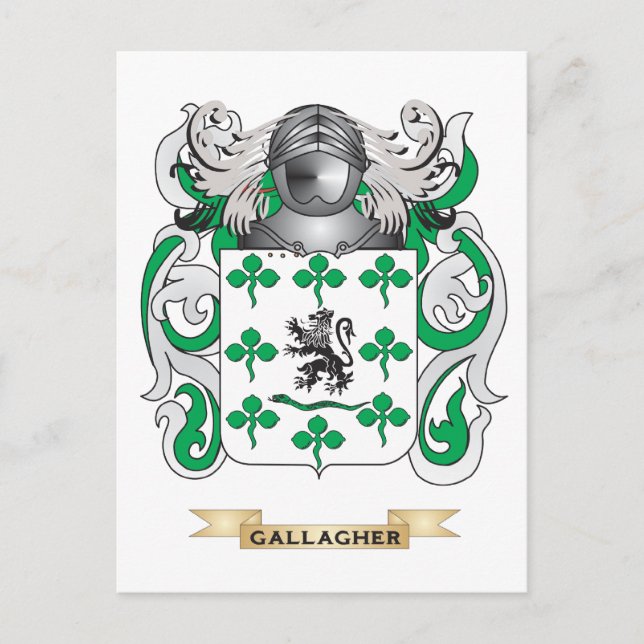 Gallagher Coat of Arms (Family Crest) Postcard (Front)