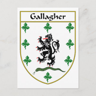 Gallagher Coat of Arms/Family Crest Postcard