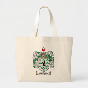 GALLAGHER FAMILY CREST -  GALLAGHER COAT OF ARMS LARGE TOTE BAG