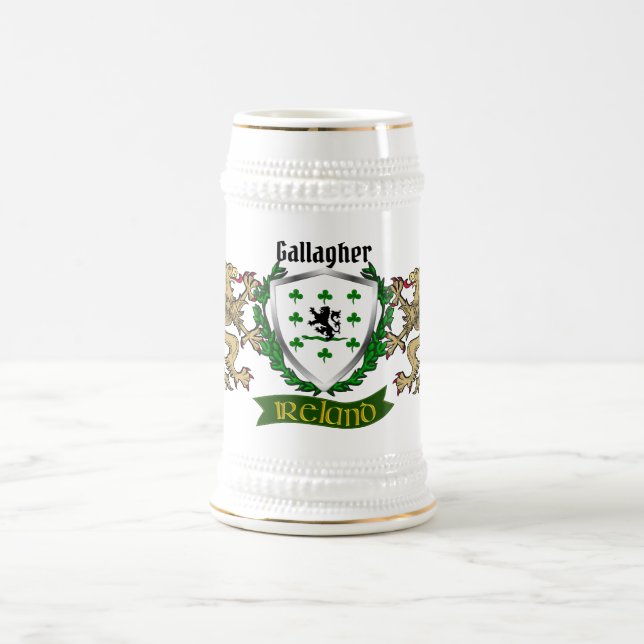 Gallagher/O'Gallagher Irish Shield Beer Stein (Center)