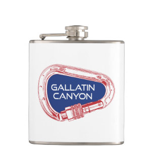 Gallatin Canyon Montana Rock Climbing Carabiner Hip Flask
