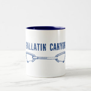 Gallatin Canyon Montana Rock Climbing Quickdraw Two-Tone Coffee Mug