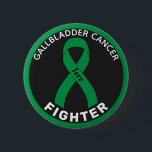 Gallbladder Cancer Fighter Ribbon Black Button<br><div class="desc">Gallbladder Cancer Fighter Ribbon Black Button for awareness and support for people fighting gallbladder cancer.</div>