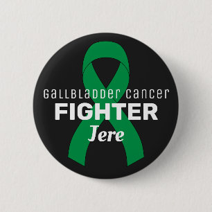 Gallbladder Cancer Ribbon Black Button