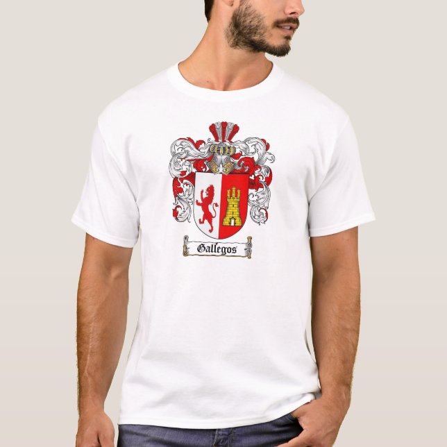 GALLEGOS FAMILY CREST -  GALLEGOS COAT OF ARMS T-Shirt (Front)