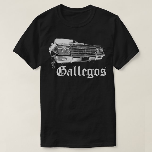 Gallegos  Lowrider Cholo Chola Family Gift  T-Shirt (Design Front)