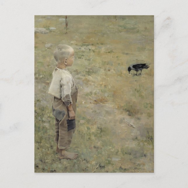 Gallen-Kallela Gosse och kråka CC0464 Postcard (Front)
