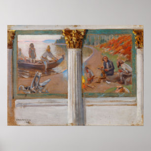 Gallen-Kallela - Lonnrot And Poetry Sketches Poster