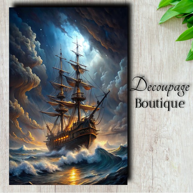 Galleon Storm Voyage Decoupage Tissue Paper (Galleon Storm Voyage Decoupage Tissue Paper)