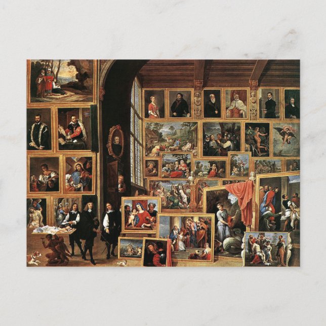 Gallery of Archduke Leopold in Brussels, 1640 Postcard (Front)