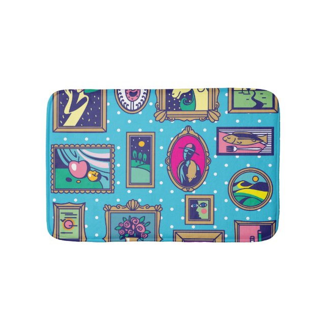 Gallery Wall: Diverse Picture Collection Bath Mat (Front)