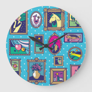 Gallery Wall: Diverse Picture Collection Large Clock