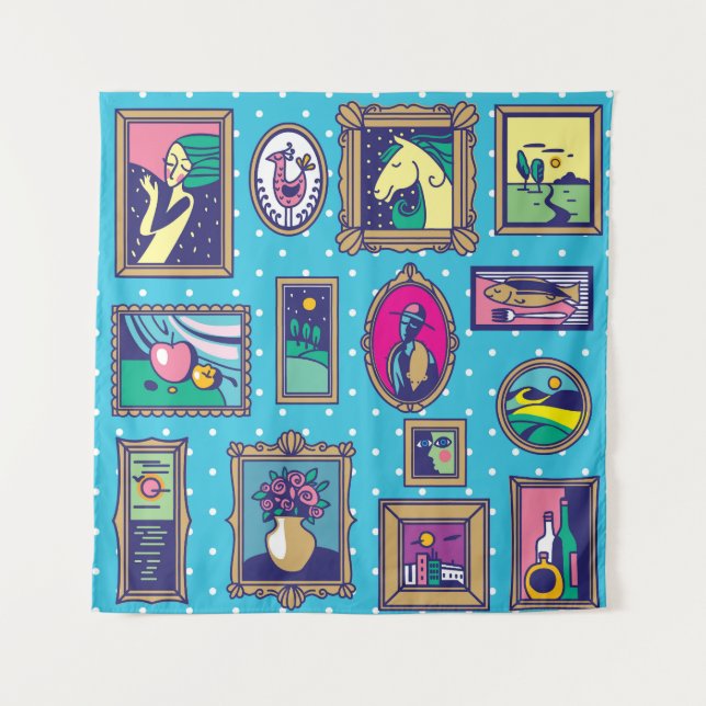 Gallery Wall: Diverse Picture Collection Tapestry (Front)