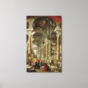 Gallery with Views of Modern Rome, 1759 Canvas Print
