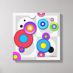 Gallery Wrap CANVAS PRINT of Pop Art CIRCLES