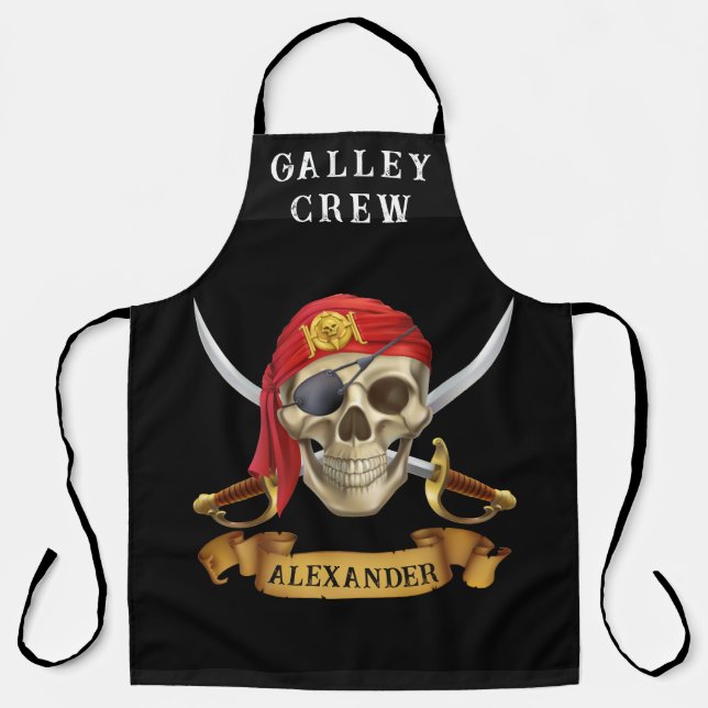 Galley Crew Pirate Personalise Apron (Front)