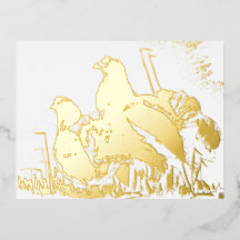 Galli cedroni Oro Foil Holiday Post Card