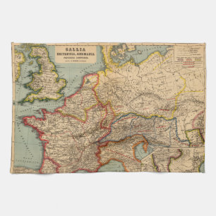 Gallia, Britannia, Germania Tea Towel