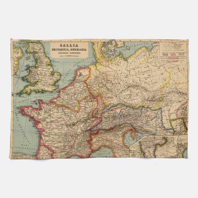 Gallia, Britannia, Germania Tea Towel (Horizontal)