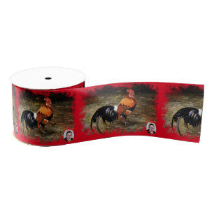 Gallic rooster//Rooster Grosgrain Ribbon