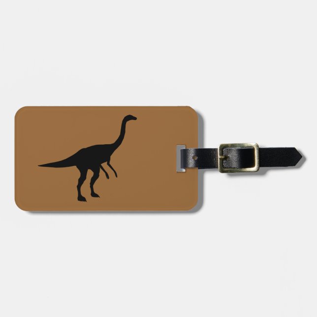 Gallimimus Dino Dinosaur Silhouette Luggage Tag (Front Horizontal)