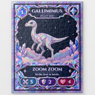 Gallimimus Dinosaur, Rainbow Foil Art Jigsaw Puzzle