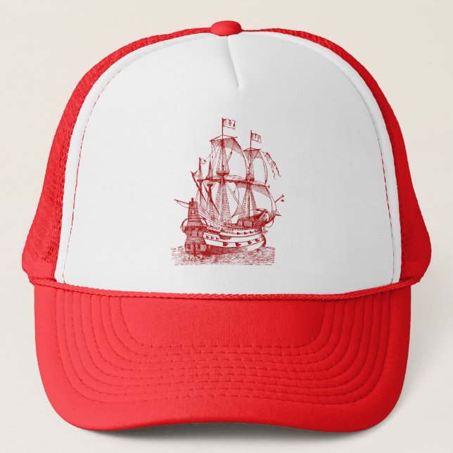 Gallion - Ruby Red Trucker Hat (Front)