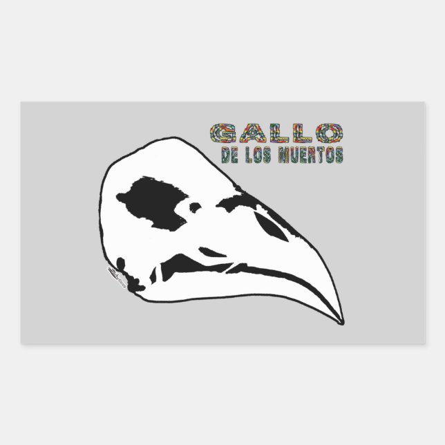 Gallo De Los Muertos Rectangular Sticker (Front)