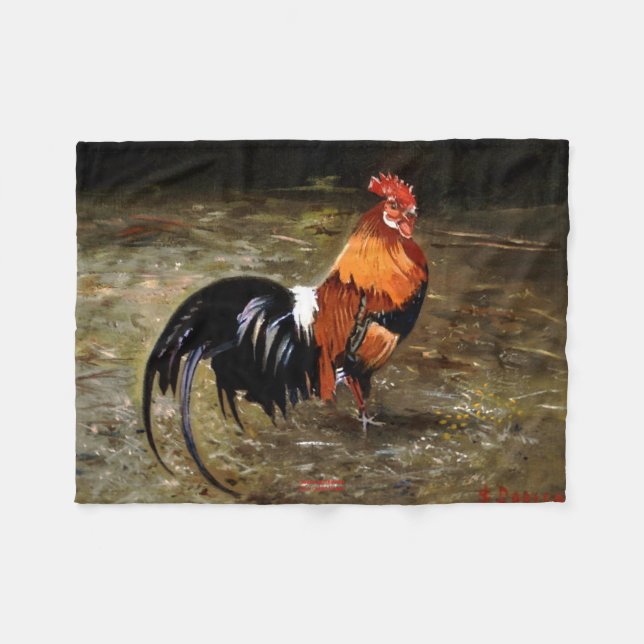 Gallo/Galo/Rooster Fleece Blanket (Front (Horizontal))