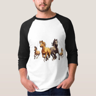Gallop in Harmony: Whimsical Horse Herd T-Shirt Co
