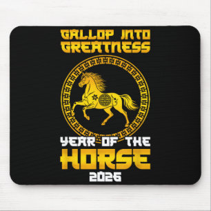 Gallop Into Greatness Year Of The Horse 2026 New Y Mouse Pad