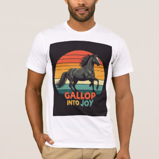 Gallop into joy Tshirt design basic men tshirt