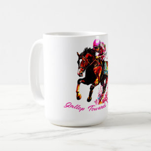 Gallop Towards Victory. Elegant Horse Portrait wit Coffee Mug