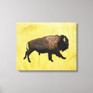 Galloping Bison Canvas Print