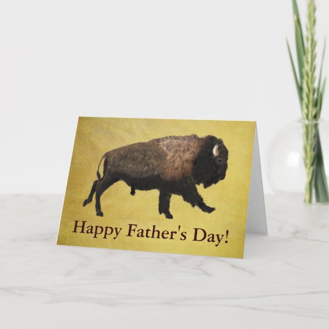 Galloping Bison Father's Day Card (Front)