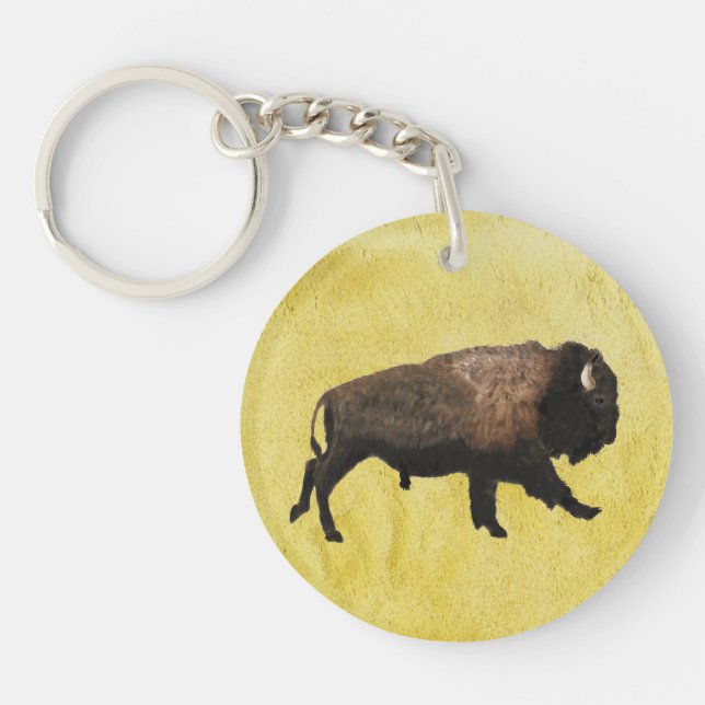 Galloping Bison Key Ring (Front)