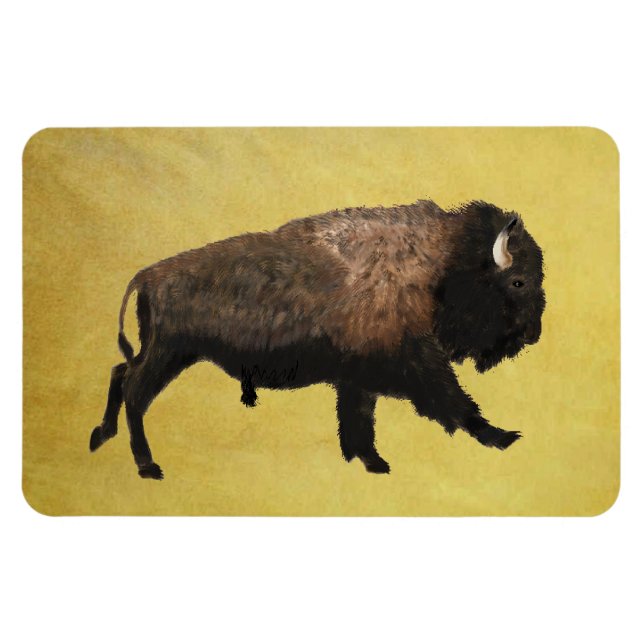 Galloping Bison Magnet (Horizontal)