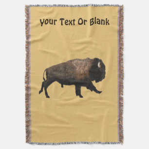 Galloping Bison Throw Blanket