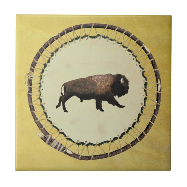 Galloping Bison Tile (Front)