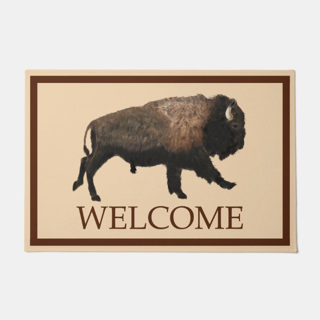 Galloping Bison - Welcome Doormat (Front)