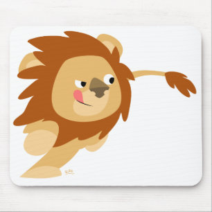 Galloping Cartoon Lion mousepad