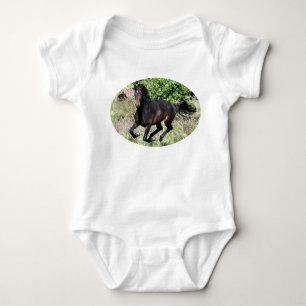 Galloping Chestnut Horse Baby Bodysuit