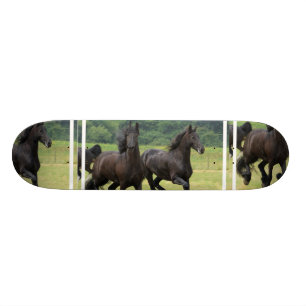 Galloping Friesian Horses Skateboard