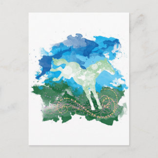 Galloping horse design postcard