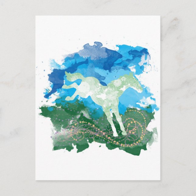 Galloping horse design postcard (Front)
