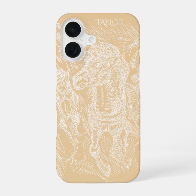 Galloping Horse – Edvard Munch – Personalised  iPhone 16 Case (Back)